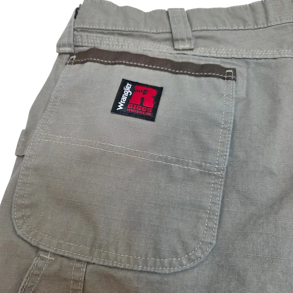 Wrangler Riggs Workwear Mens 40 Ripstop Cargo Shorts Bark Khaki 3W320DK